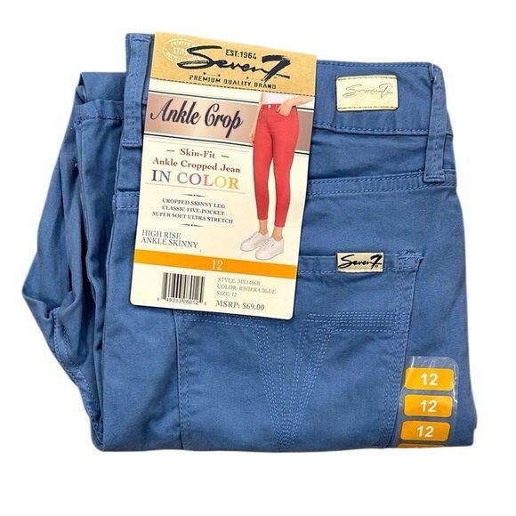 NEW Seven7 Limited Edition Ankle Cropped Jeans Riviera Blue - Picture 1 of 8